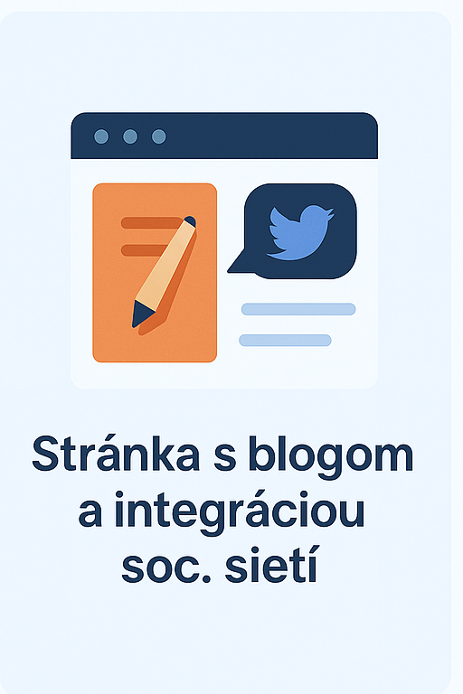 Stránka s blogom a integráciou sociálnych sieti